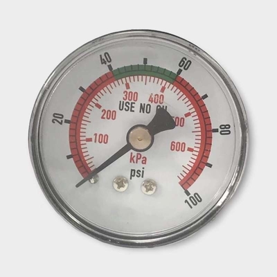 مقياس الضغط الخلفي المثبت 50 مم 100 رطل لكل بوصة مربعة لنظام الأكسجين