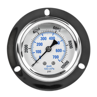مقياس ضغط الزيت السائل الصناعي 50 مم ثنائي المقياس 0-70 رطل / بوصة مربعة