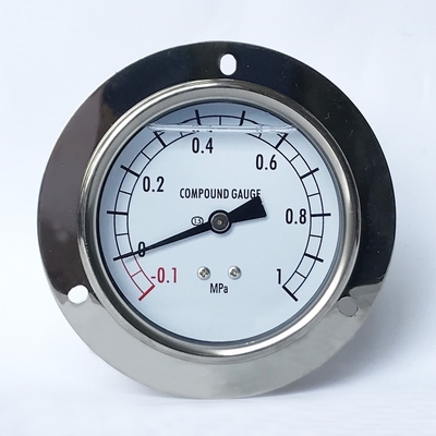 مقياس ضغط الغاز 75 مم 1 ميجا باسكال مع مقياس ضغط الجلسرين السائل المملوء بشفة