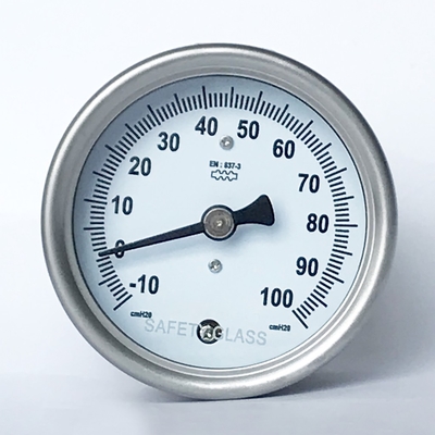 316 SS مقياس ضغط الكبسولة 100 CmH2O Ring منفاخ المانومتر مقياس الضغط المنخفض