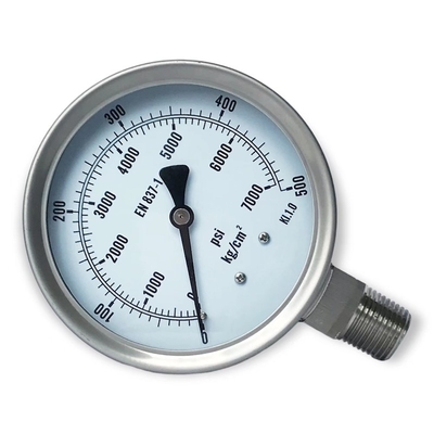 جميع مقياس ضغط المياه من الفولاذ المقاوم للصدأ مقياس ضغط الجلسرين 100 مللي متر